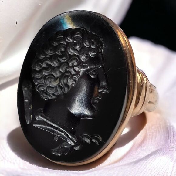 ANTIQUE-Georgian Gold Intaglio Ring-Hercules Carnelian Ring-size 6.5 Late 1700's - Picture 12 of 14